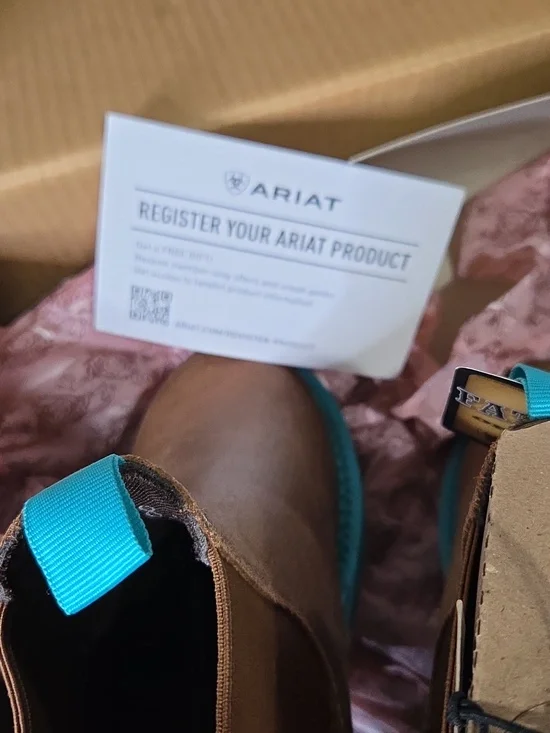 Ariat Fatbaby Twin Gore Wicker Turquoise Size 8.5 - Picture 13 of 15